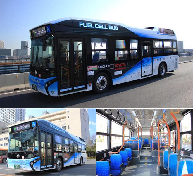 写真) 燃料電池バス(トヨタ自動車開発)都05系統東京駅丸の内南口~東京ビッグサイト 平成29年3月運航開始
