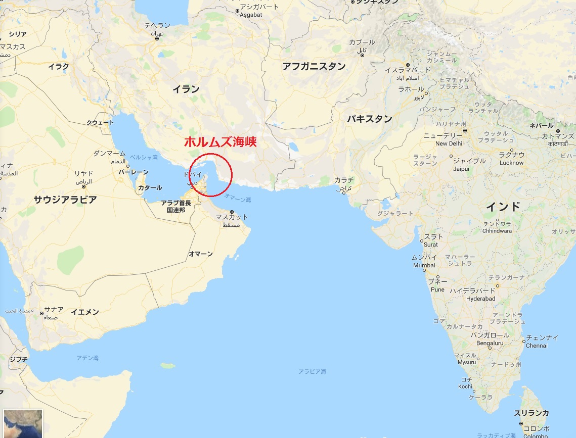 図)中東ホルムズ海峡