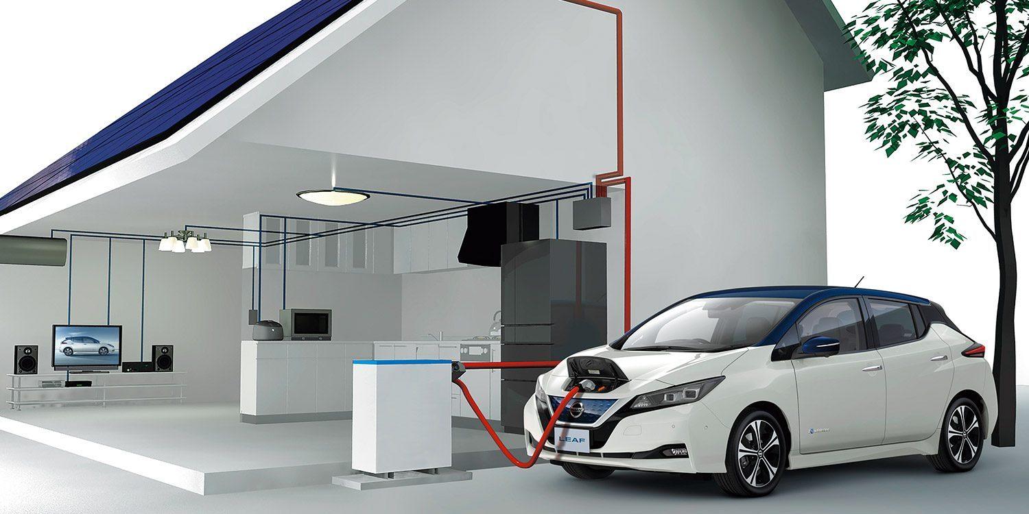写真)日産リーフの蓄電池利用