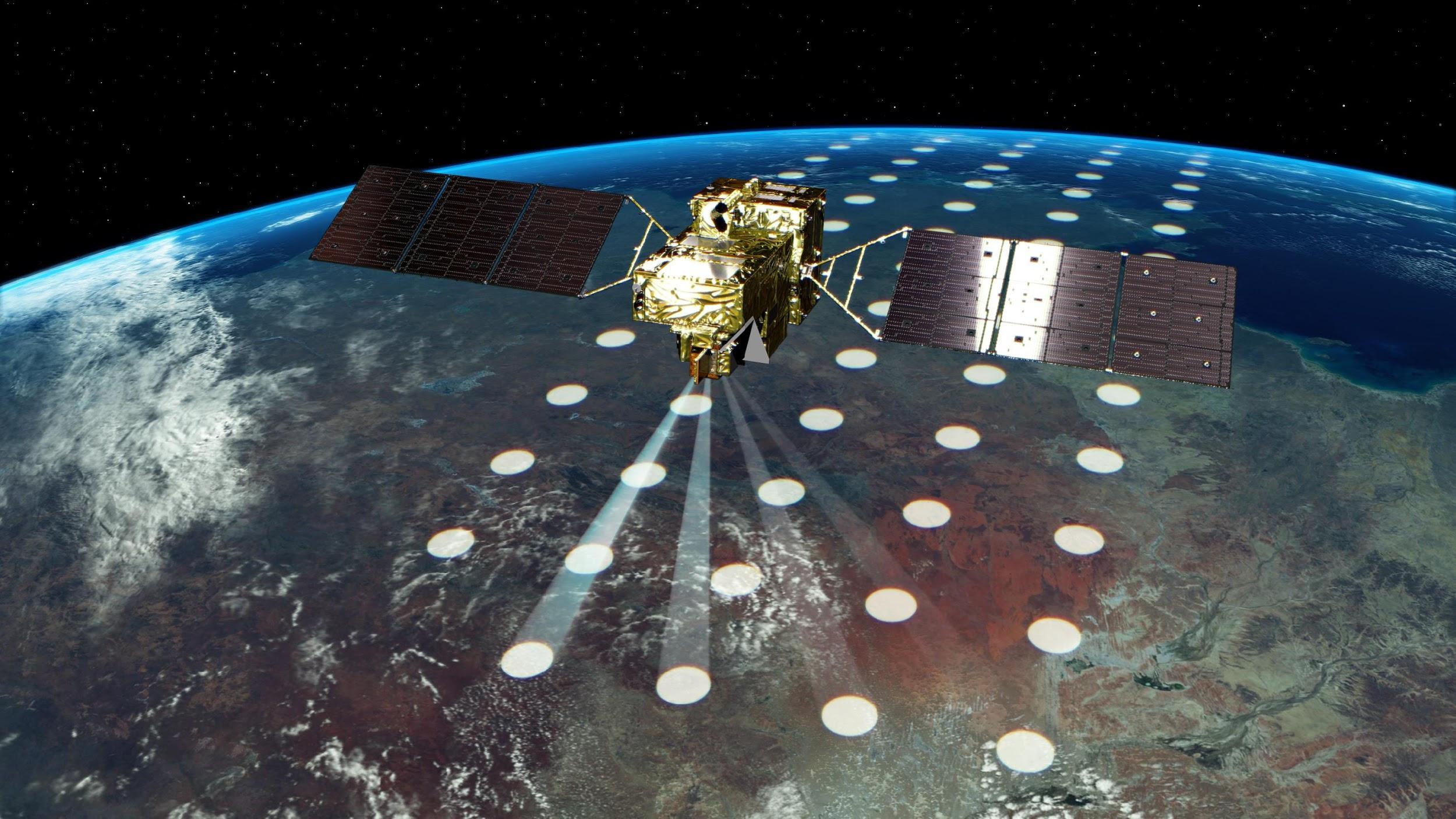 写真)温室効果ガス観測技術衛星2号「GOSAT-2」軌道上外観図