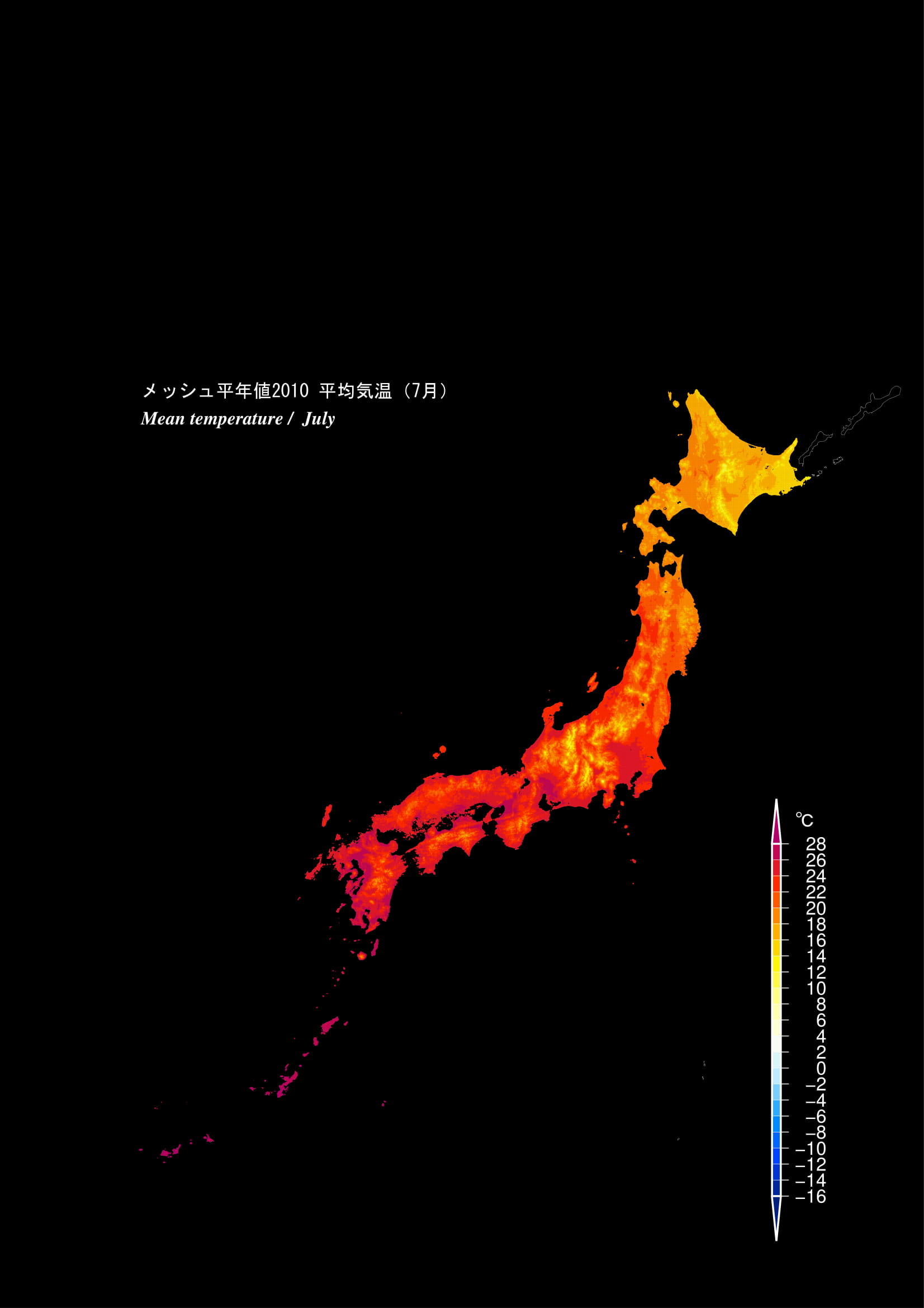 画像)メッシュ平年値図