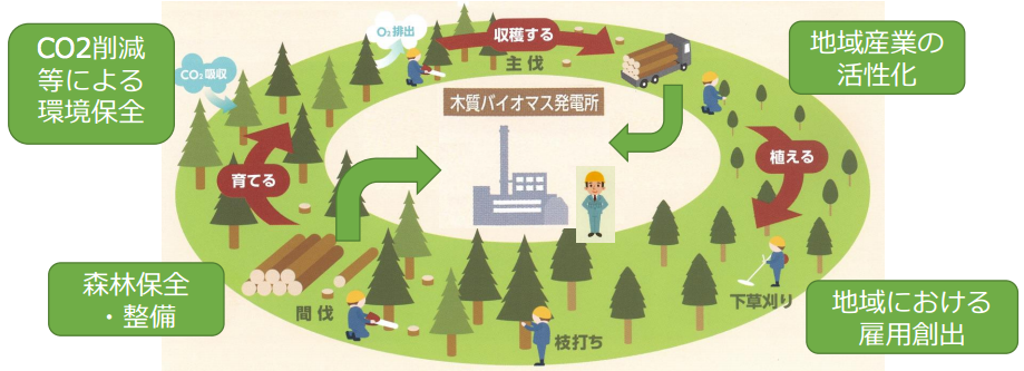 図)木質バイオマスによる地域活性化