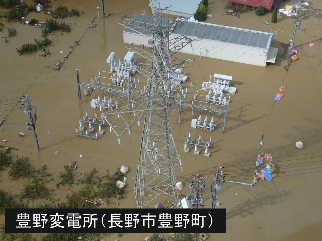 写真)浸水した豊野変電所