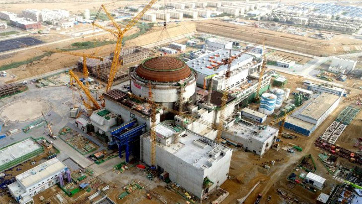 写真)パキスタンの原子力発電所 カラチ2に設置されたアウタードーム(画像:CNNP)