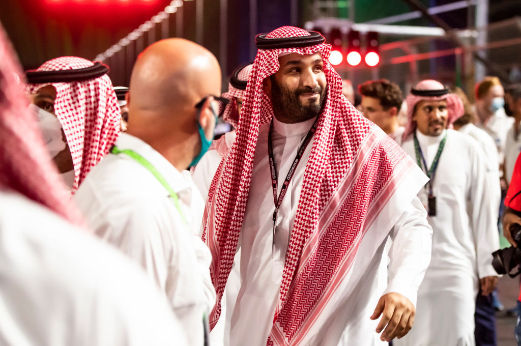 写真)ムハンマド・ビン・サルマン皇太子 グランプリフォーミュラワンにて サウジアラビア・ジェッダ 2021年12月5日