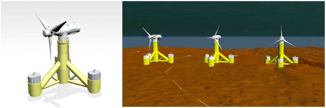 画像)潮流発電に用いる水中タービン発電機の一例(イシュカ・タパ潮流発電事業)