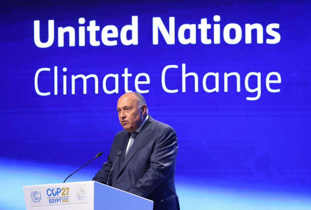 写真)COP27 議長であるサーメハ・シュクリ エジプト外相 2022年11月11日 エジプト シャルム・エル・シェイク
