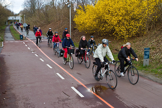 写真4:デンマークの自転車ハイウェイ