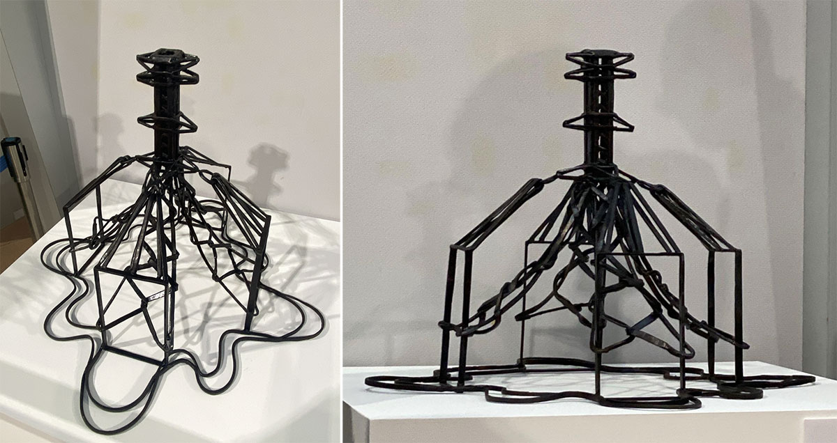 写真)クリアランス金属を利用した作品『光線と綾』