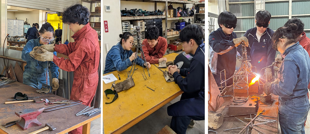 写真)アート制作の様子