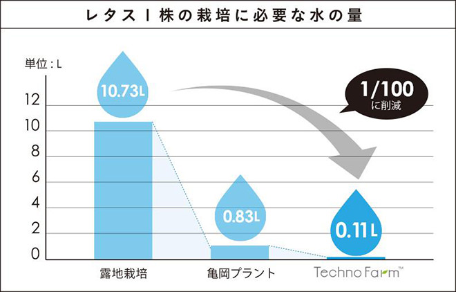 図)レタス1株の栽培に必要な水の量